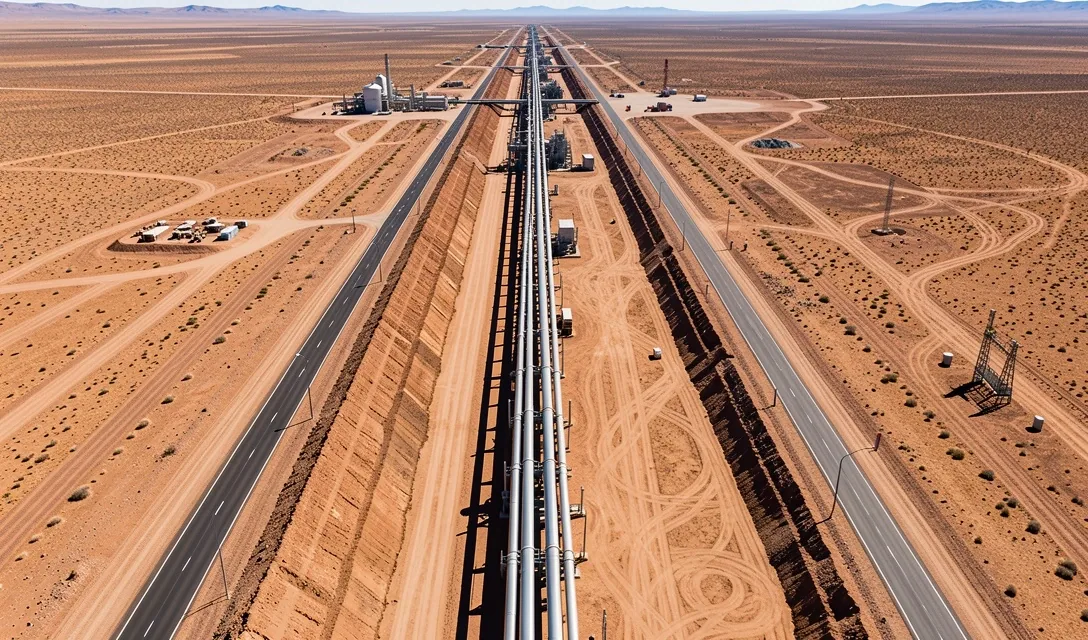 Corredor de gasoducto en Argentina