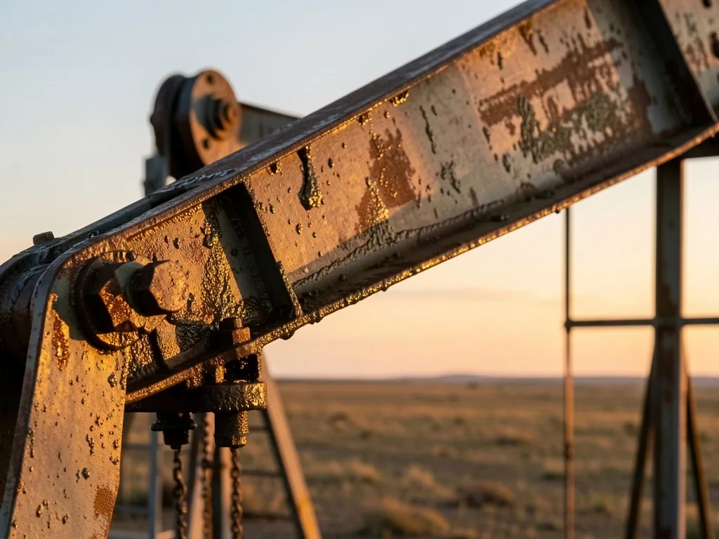 Bomba de extracción petrolera en campo argentino